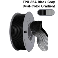 Филамент Kingroon TPU 85A Чёрно-серый 1.75мм 1кг с катушкой