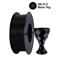 Филамент Kingroon PLA Silk Шёлковый Чёрный 1.75мм 1кг с катушкой